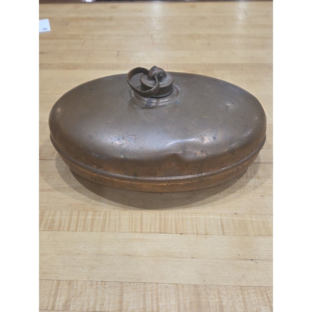 Vintage Copper Canteen & Hot Water Bottle - Antique, Dented, Non-Functional - Picture 5 of 7